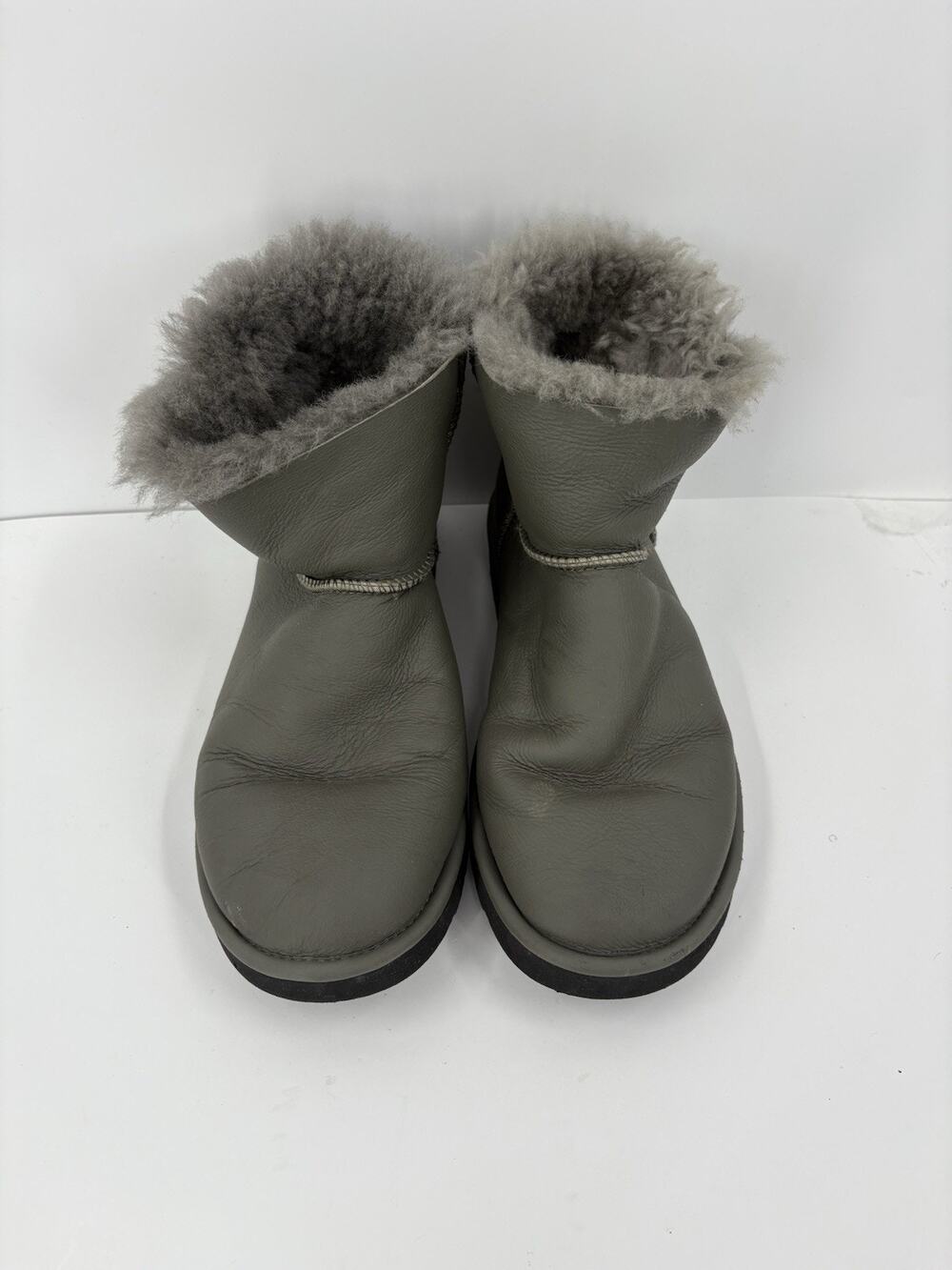 UGG Mini Bailey Logo Strap Boots Ankle Booties Ultra Matte Seaweed Green Size 7